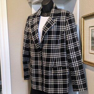 Chadwicks Plaid Black and White Blazer sz 16